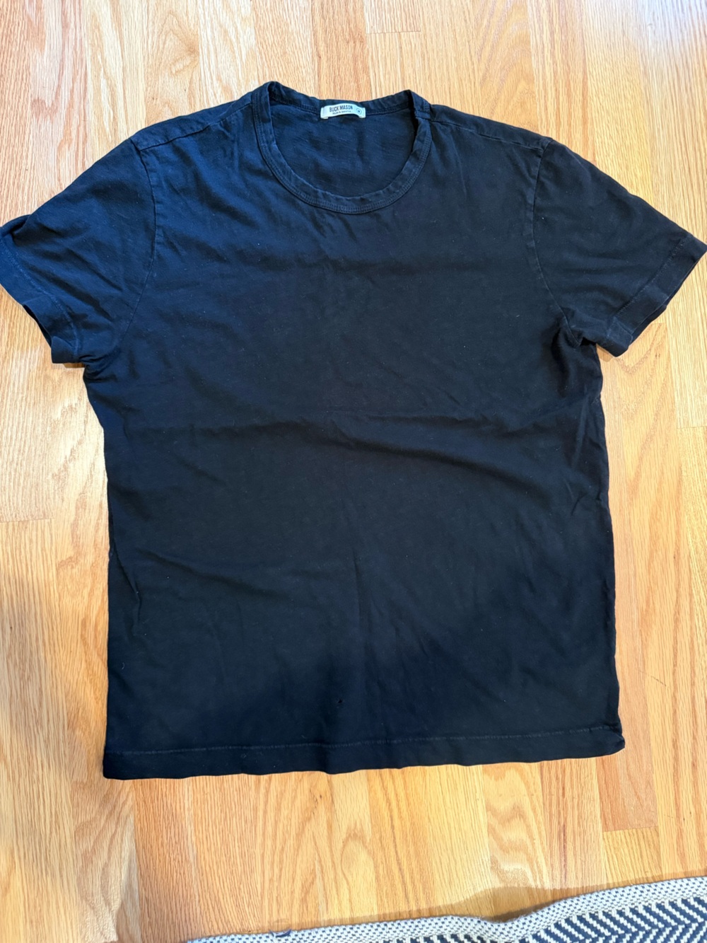 Buck Mason Slub Cotton Men's Classic Black Crew Neck T-Shirt size Medium